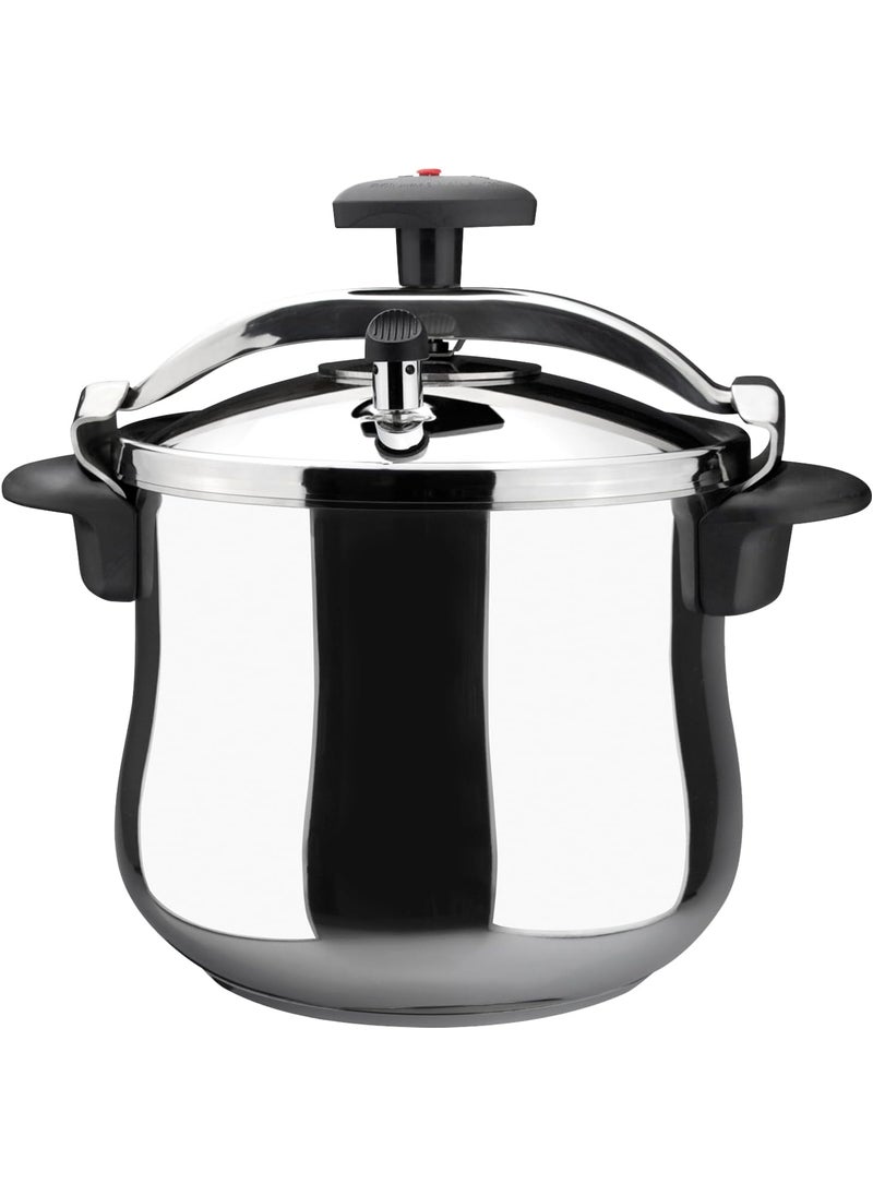 Magefesa MAGEFESA Star Belly Pressure Cooker 106 Quart with rounded bottom made in 1810 stainless steel suitable for all types of stovetops included indution 3 heavy security systems 8 psi  - Image 1