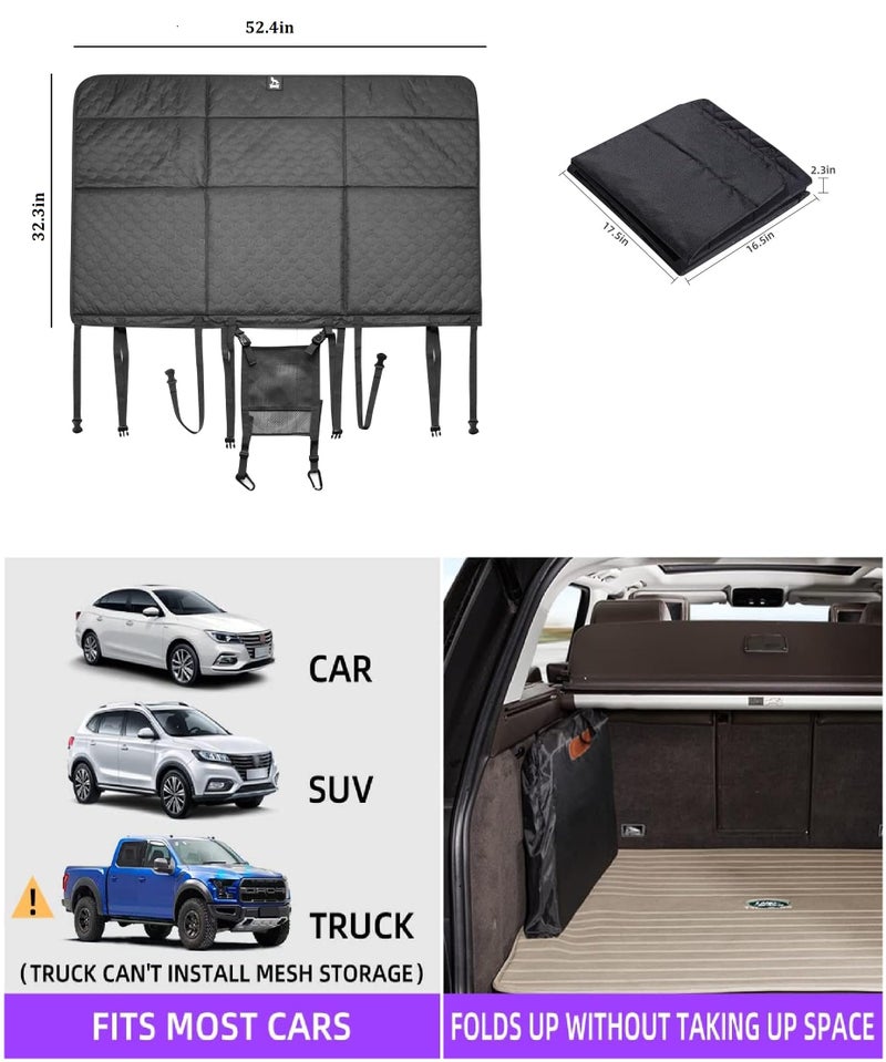 WapaW Polypropylene Car Back Seat Extender - Non Inflatable Dog Mattress Bed | Hammock for Large Dogs - Hard Bottom for Car, Truck, SUV (Black) - Image 3
