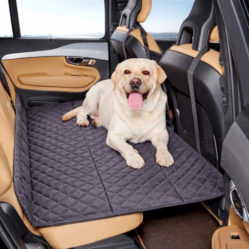 WapaW Polypropylene Car Back Seat Extender - Non Inflatable Dog Mattress Bed | Hammock for Large Dogs - Hard Bottom for Car, Truck, SUV (Black) - Image 1