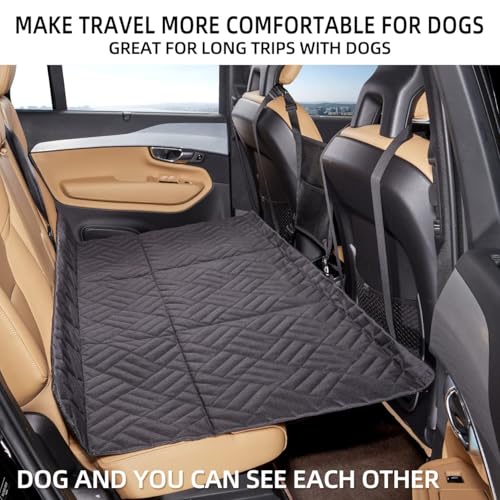 WapaW Polypropylene Car Back Seat Extender - Non Inflatable Dog Mattress Bed | Hammock for Large Dogs - Hard Bottom for Car, Truck, SUV (Black) - Image 4