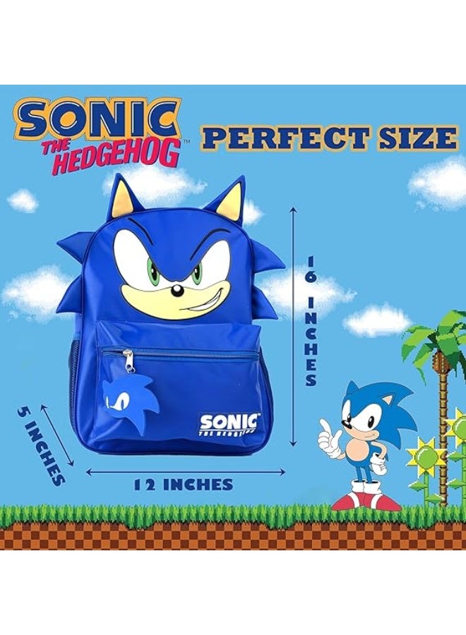 Sonic Backpack for Boys and Girls Bookbag with Adjustable Shoulder Straps and Padded Back 16 Inch - Image 5
