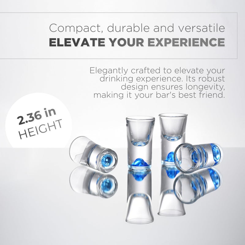 flybold Shot Glasses Set 0.34 oz / 10ml - Set of 4 - Waterdrop Design - Glass Material - Ideal for Groomsmen, Father's Day, Birthday, Anniversary - Crystal Cut Cute Shot Glass Set - Image 4