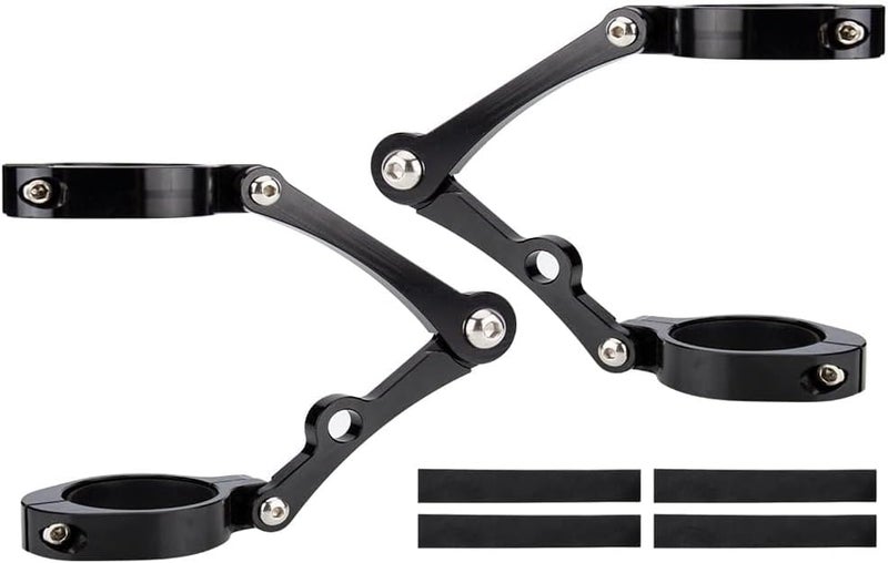 KICRY Universal Motorcycle Headlight Mounting Bracket for 39-41mm Fork Tubes - CNC Aluminum - Black - Image 1