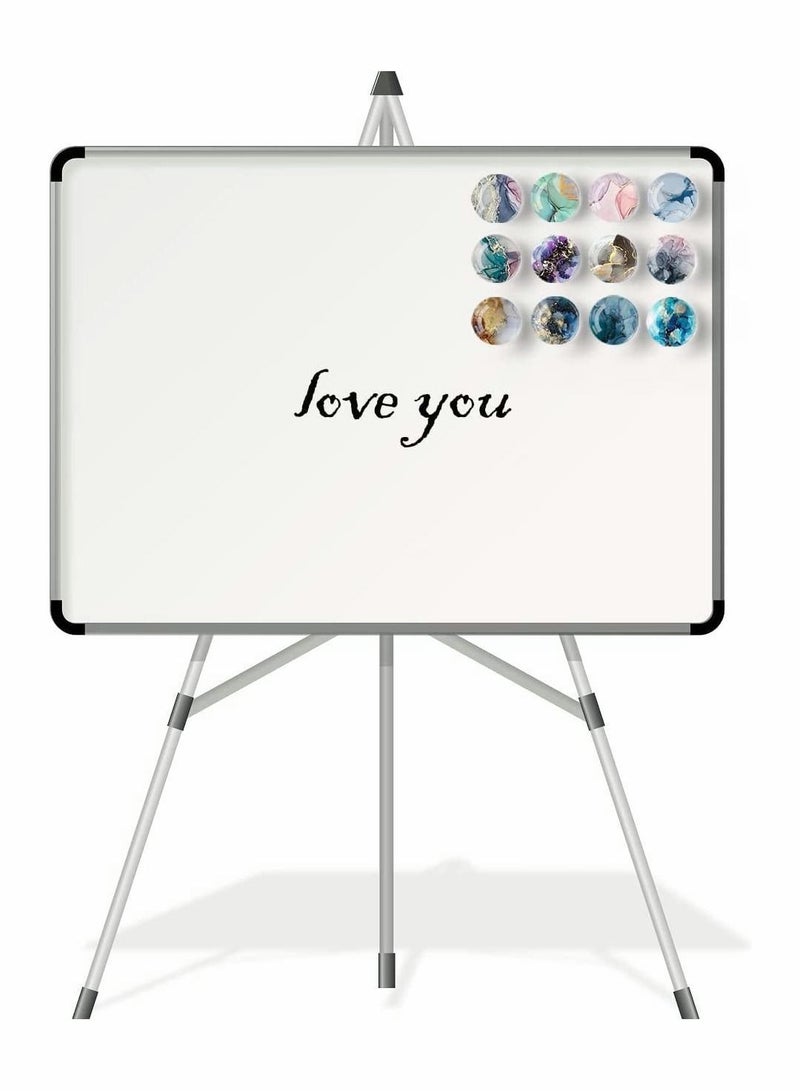 NIBEMINENT 24 Pcs Glass Strong Magnetic Refrigerator Sticker Marble Crystal Fridge Magnets Decoration for Crafts Kitchen Office Whiteboard Cabinet and Dishwasher  - Image 5