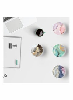 NIBEMINENT 24 Pcs Glass Strong Magnetic Refrigerator Sticker Marble Crystal Fridge Magnets Decoration for Crafts Kitchen Office Whiteboard Cabinet and Dishwasher  - Image 2