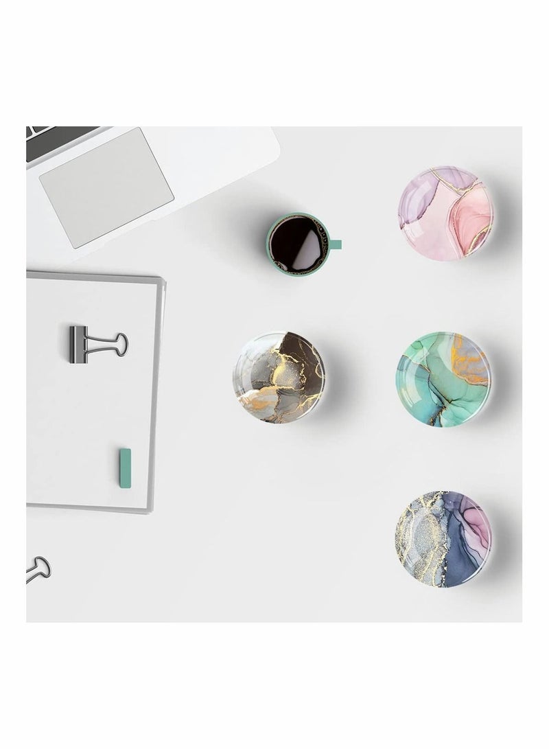NIBEMINENT 24 Pcs Glass Strong Magnetic Refrigerator Sticker Marble Crystal Fridge Magnets Decoration for Crafts Kitchen Office Whiteboard Cabinet and Dishwasher  - Image 2