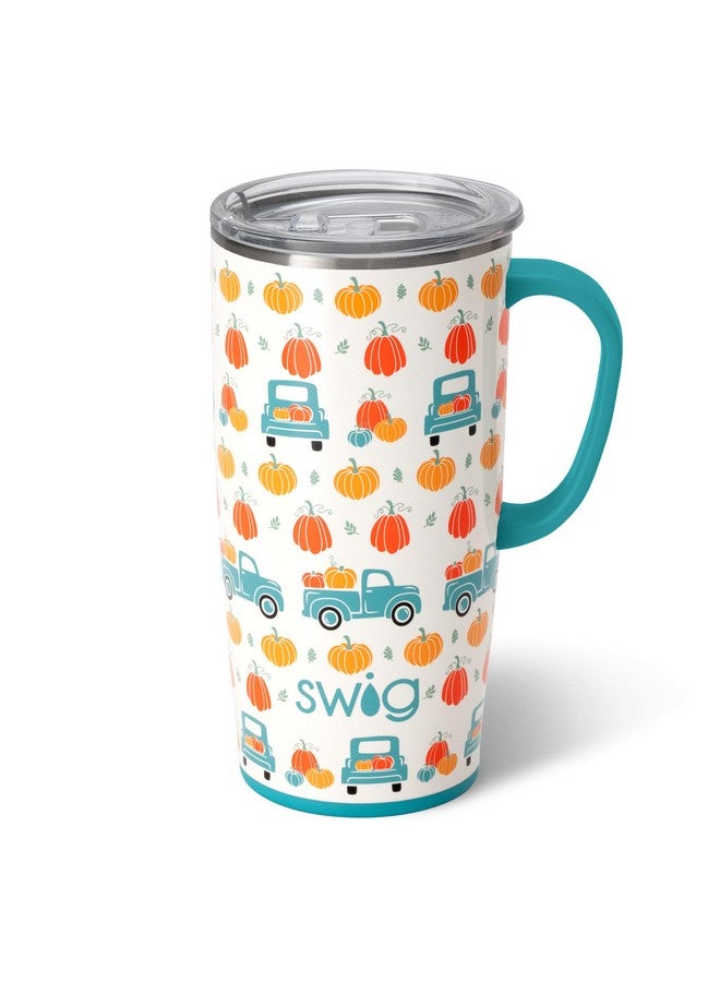 Swig Life Swig Life 22oz Travel Mug, Insulated Tumbler with Handle and Lid, Cup Holder Friendly, Dishwasher Safe, Stainless Steel, Travel Coffee Cup, Insulated Mug with Lid (Pumpkin Patch)  - Image 1