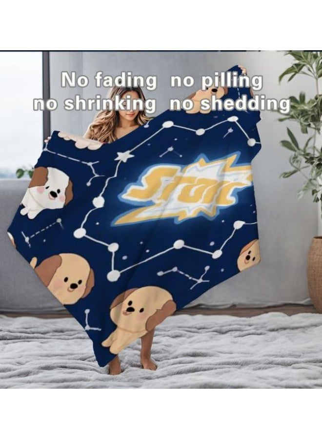 عام بطانية رقيقة من الفانيلا الكرتونية للأطفال والرضع (دافئة ومريحة، ومناسبة للنوم والألعاب) 70 سم * 100 سم - Image 1