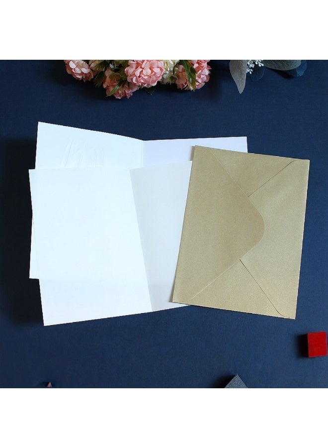Generic 4 PCS Embossed Floral Greeting Cards with Envelopes – 4 Different Designs – Elegant Blank Cards for Birthday, Thank You, Wedding & Special Occasions  - Image 4
