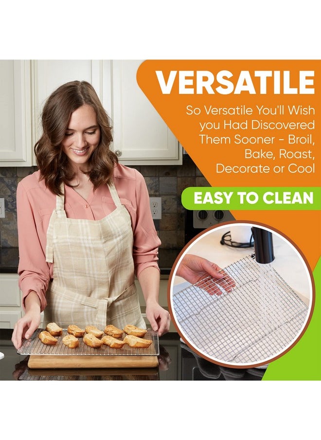 Spring Chef Spring Chef 10 x 15 Inch Stainless Steel Cooling Rack for Cooking & Baking - Heavy Duty Cookie Cooling Rack for Kitchen - Oven Safe - Fits Jelly Roll Pan - Dishwasher Safe  - Image 3