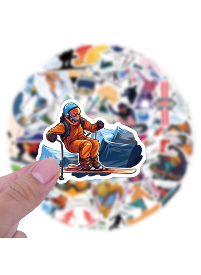 55 Pcs Winter Skiing Sports Waterproof Vinyl Stickers for Helmet Snowboard Water Bottles Bicycle Laptop Refrigerator Luggage Computer Mobile Phone Bike Decals Party Favors - Image 5