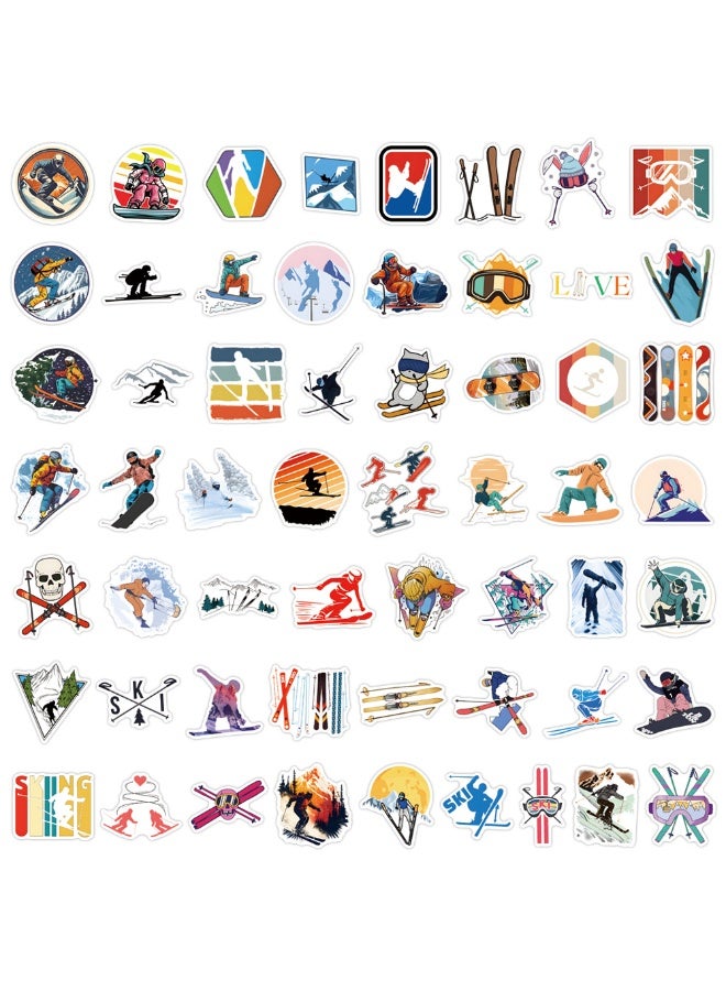 55 Pcs Winter Skiing Sports Waterproof Vinyl Stickers for Helmet Snowboard Water Bottles Bicycle Laptop Refrigerator Luggage Computer Mobile Phone Bike Decals Party Favors - Image 3