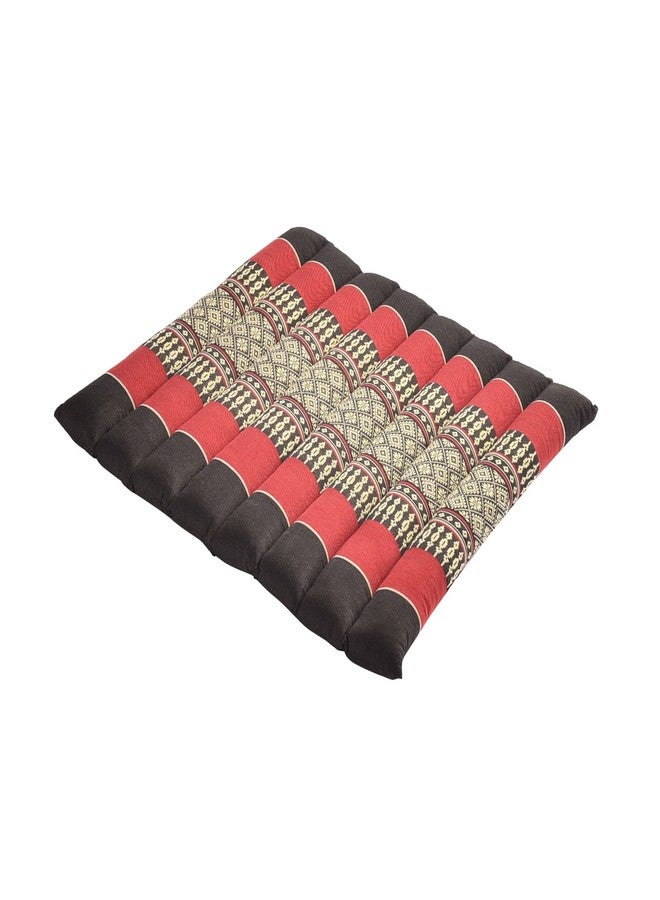 Zafuko Rollable Cushion - Black/Red - organic Kapok filling, use rolled or flat for yoga and meditation, lightweight, great car or seat cushion - Image 1
