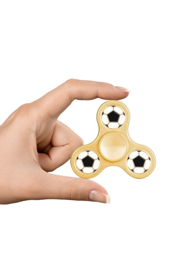 Premsons Premsons® Hand Spinner Desk Toy - High Speed Smooth Finger Spin Sensory Fidget Stress Relief Game Play for Kids & Adults - Birthday Party Gift - Metal - Gold Football Classic - Image 2