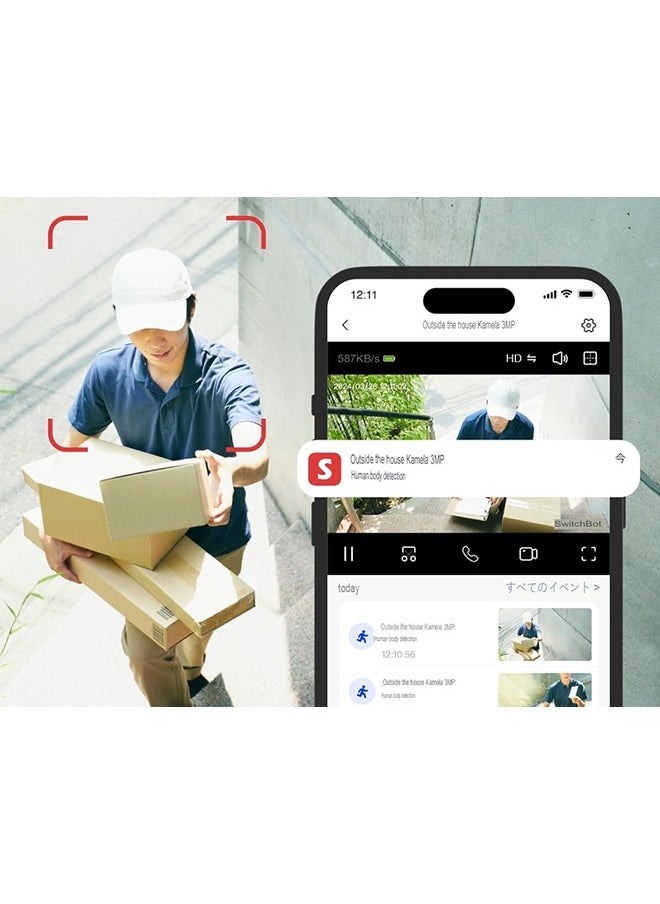 Outdoor Spotlight Smart Camera 2K Wireless with Movement Detection and Night Vision
