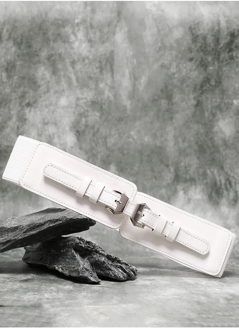 Haute Sauce White Solid Waist Belt