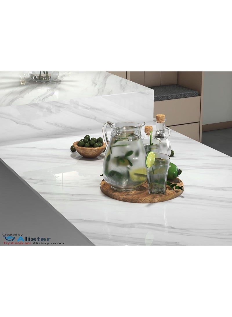 Om Akshar White Marble Wallpaper, Waterproof Wallpaper for Living Room and Large Self-Adhesive Stickers - Image 5