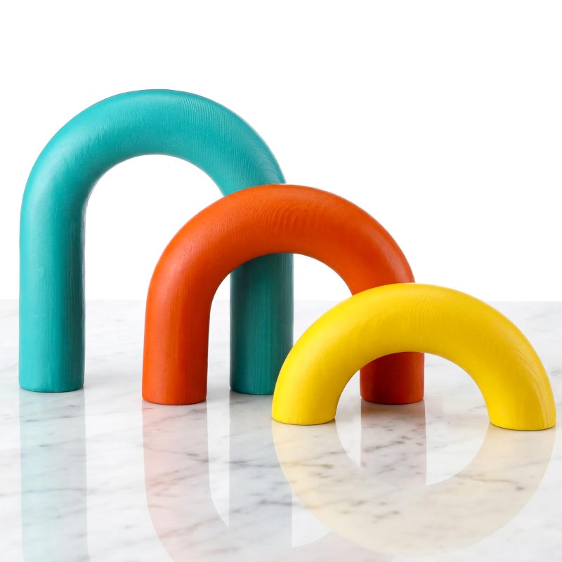 Memorywuu 3 Pcs Mid Century Modern Decor Arch Decorative Statues Resin Home Decoration Minimalist Aesthetic Table Figurines for Home Desk Living Room Bookshelf Tabletop MCM Office Decor - Image 1