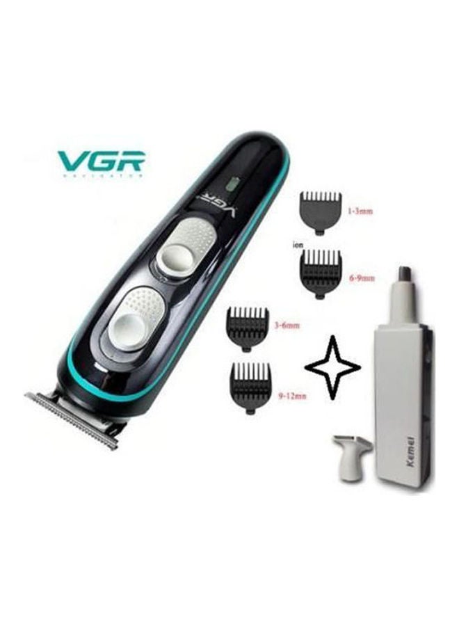 VGR V-055-Rechargeable Hair Shaver + KM-6672 Nose And Ear Trimmer Black - Image 1