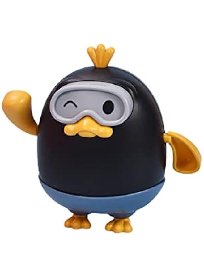 Pull & Go Duck Bath Toy, Funny Duckling Toy Wind-up Duck Tub Toy Jumpsuit Duck Bathtub Toy Pull & Go Swimming Goggles Duckling Water Toy Boat Duck Toy for Boys and Girls (4-Black)  - Image 1