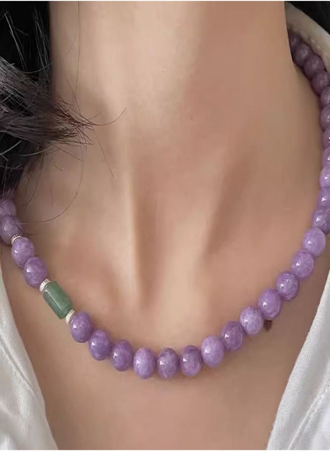 Exquisite Purple Bead Clavicle Necklace - Image 1