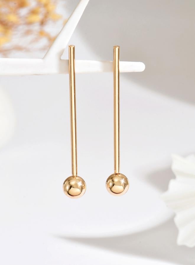 تايك تو أقراط ذهبية متدلية بتصميم كرات - Image 3