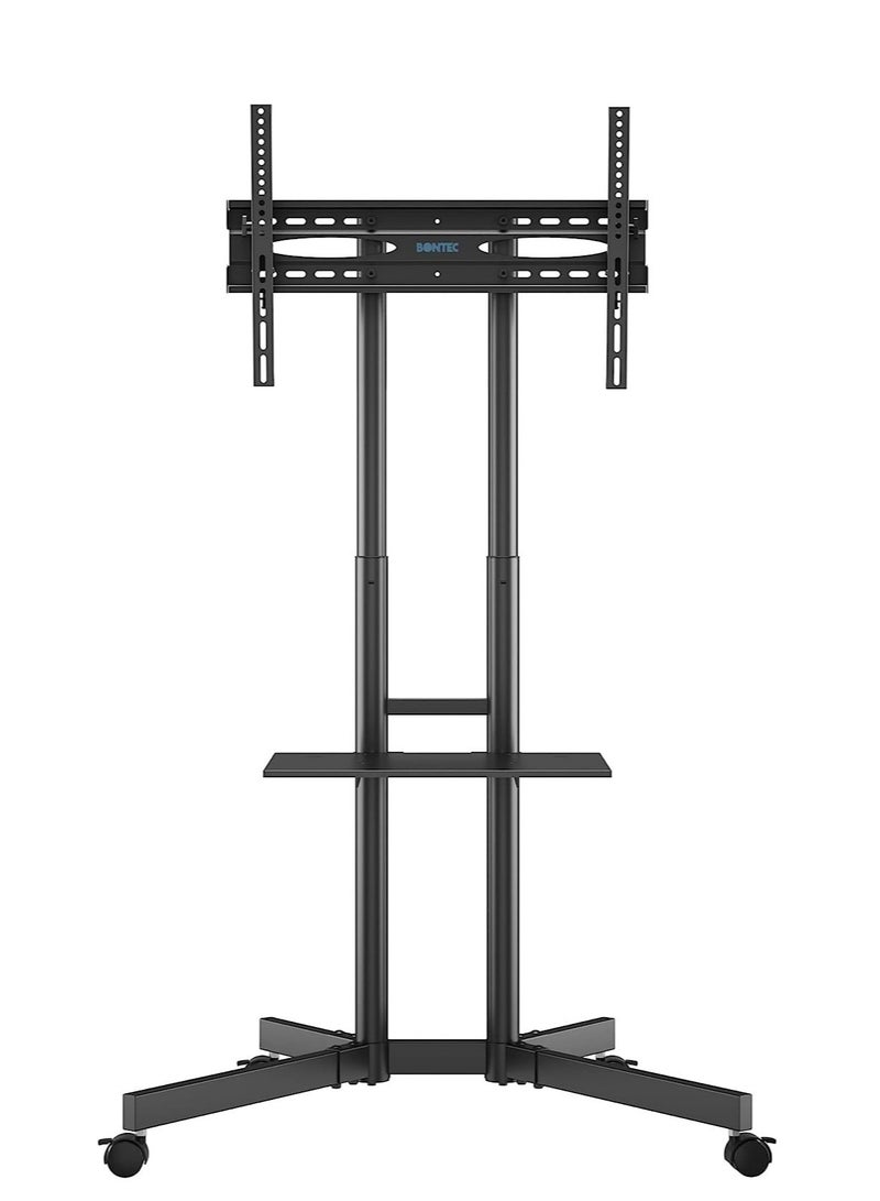 TV Stand Mobile TV Stand For 32-65 In Plasma/LCD/LED Home Display Rolling Floor TV Cart VESA 200x200 To 600x400 TV Trolley On Wheels With Shelf Max Loading Capacity 50kg - Image 1