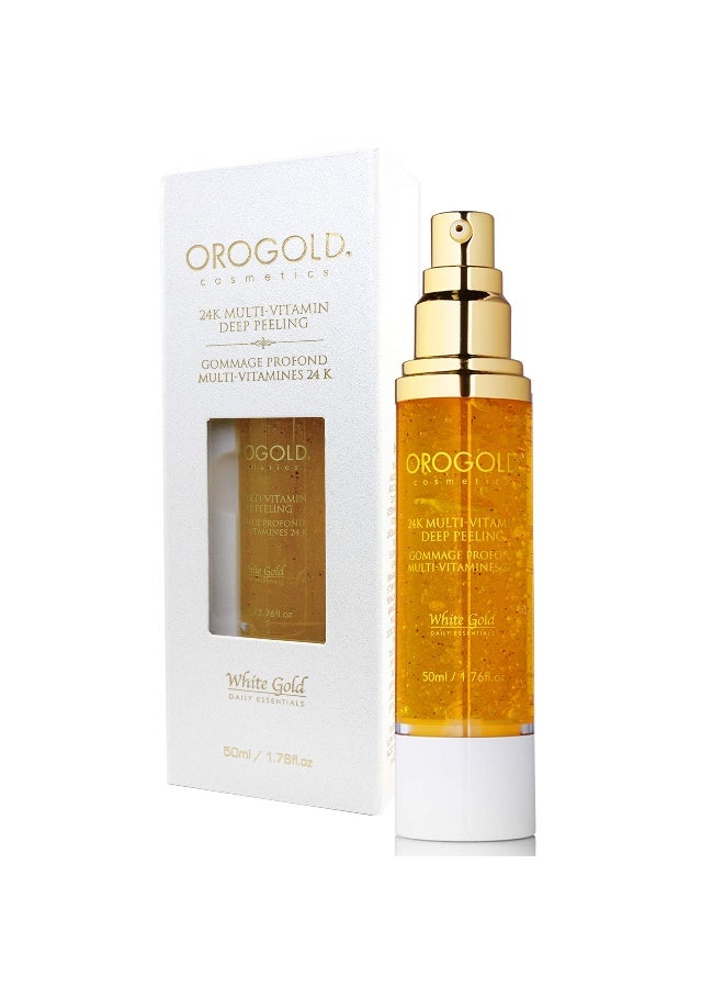 OROGOLD White Gold 24K Multi-Vitamin Deep Peeling - Facial Exfoliator with Gold, Walnut, Coconut, Green Tea, Mandelic, Vitamins A C E - 1.76 Fl. Oz. - Image 4