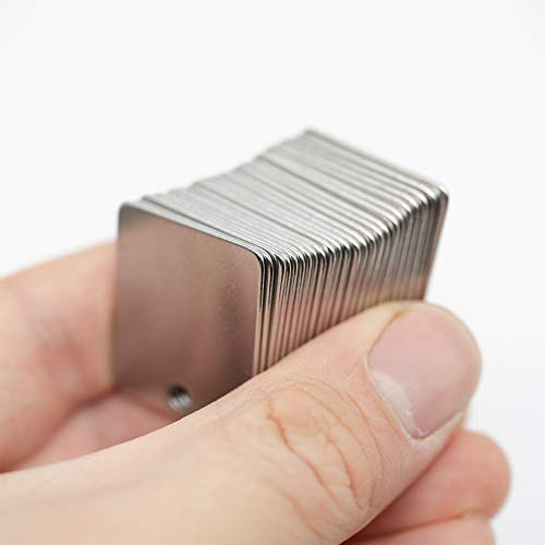 StayMax Rectangle Engraving Blanks Stainless Steel Stamping Blank Tags with Key Rings 25 Pack - Image 3