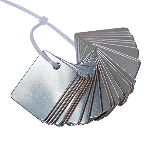 StayMax Rectangle Engraving Blanks Stainless Steel Stamping Blank Tags with Key Rings 25 Pack - Image 5