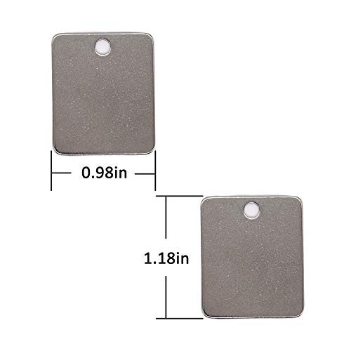 StayMax Rectangle Engraving Blanks Stainless Steel Stamping Blank Tags with Key Rings 25 Pack - Image 2