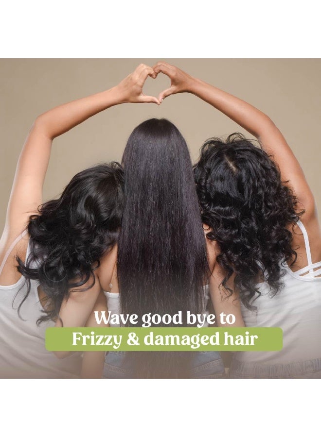Vilvah Store Frizz Free Hair Combo, Anti Frizz Hair Serum 30ml+ Goat Milk Shampoo 250ml+ Cream Conditioner 250ml Great for Dry, Damaged, and Frizzy Hair - Image 2
