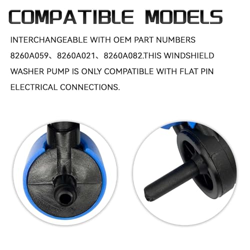HHZL Windshield Washer Fluid Pump, Spray Front Windshield Wiper Pump Motor with Grommet Replacement 1J6955651 1K6955651 1T0955651A for BMW Chevrolet Ford Jeep Dodge Chrysler Volkswagen Audi（Blue） - Image 5