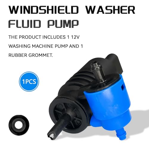 HHZL Windshield Washer Fluid Pump, Spray Front Windshield Wiper Pump Motor with Grommet Replacement 1J6955651 1K6955651 1T0955651A for BMW Chevrolet Ford Jeep Dodge Chrysler Volkswagen Audi（Blue） - Image 3