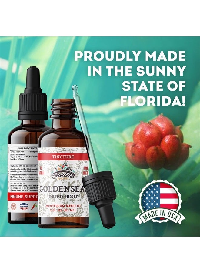 FLORIDA HERBS صبغة جذر الذهبية، مستخلص الذهبية العضوي (Hydrastis Canadensis) مكمل صحي، 2 أونصة، 680 ملغ - Image 5