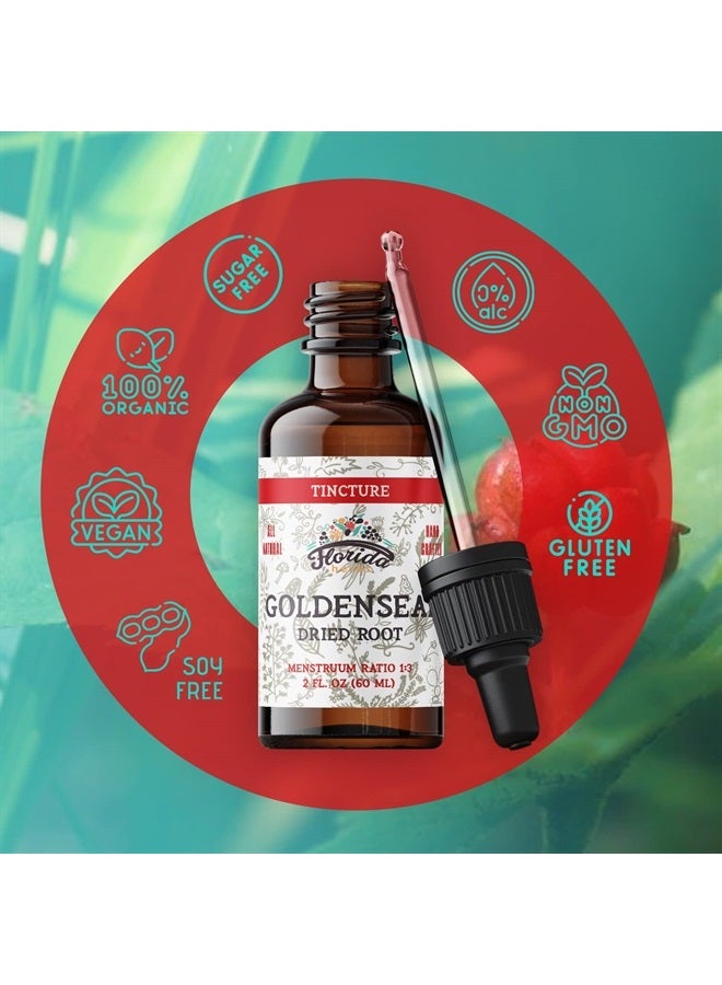 FLORIDA HERBS صبغة جذر الذهبية، مستخلص الذهبية العضوي (Hydrastis Canadensis) مكمل صحي، 2 أونصة، 680 ملغ - Image 4