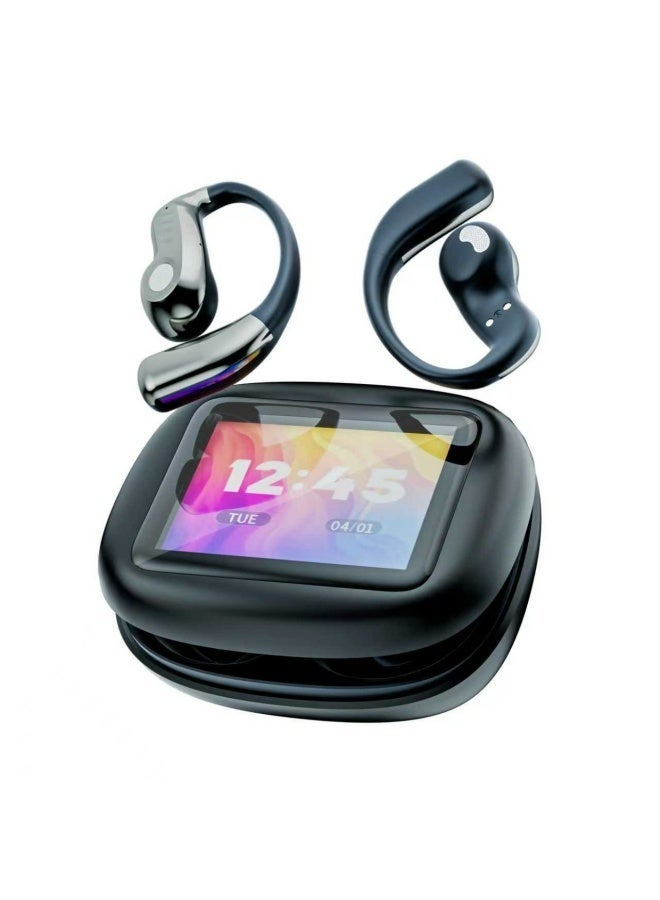 فليفيو سماعات أذن للترجمة اللغوية بالذكاء الاصطناعي، سماعات أذن مفتوحة، شاشة لمس LCD، مترجم فوري لـ 134 لغة ولهجة، بلوتوث 5.3، سماعات أذن للترجمة لاجتماعات العمل والسفر - Image 1