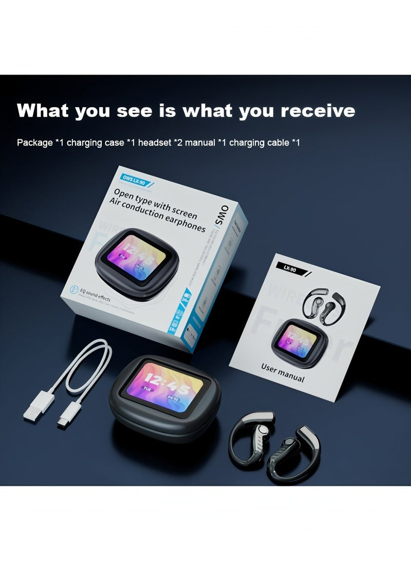 فليفيو سماعات أذن للترجمة اللغوية بالذكاء الاصطناعي، سماعات أذن مفتوحة، شاشة لمس LCD، مترجم فوري لـ 134 لغة ولهجة، بلوتوث 5.3، سماعات أذن للترجمة لاجتماعات العمل والسفر - Image 5