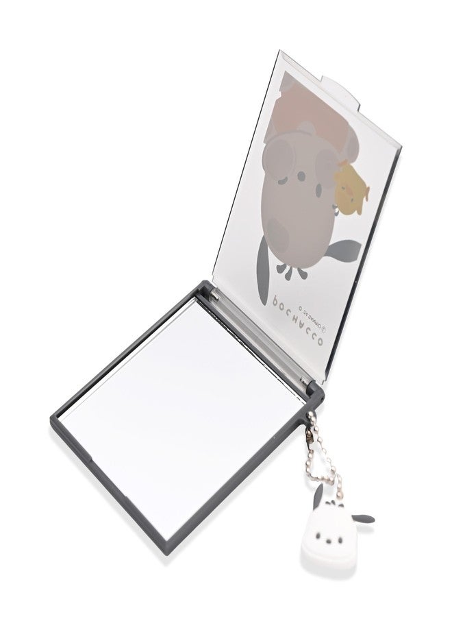 GASHINA STORY Kawaii Characters Compact Pocket Mirror - Adorable Mini Design with Charm Keyring - Durable & Portable Aesthetic Compact, Lightweight Bag Mirror for Purse (Pocahco-Dog) - Image 5
