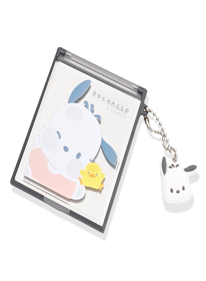 GASHINA STORY Kawaii Characters Compact Pocket Mirror - Adorable Mini Design with Charm Keyring - Durable & Portable Aesthetic Compact, Lightweight Bag Mirror for Purse (Pocahco-Dog) - Image 1