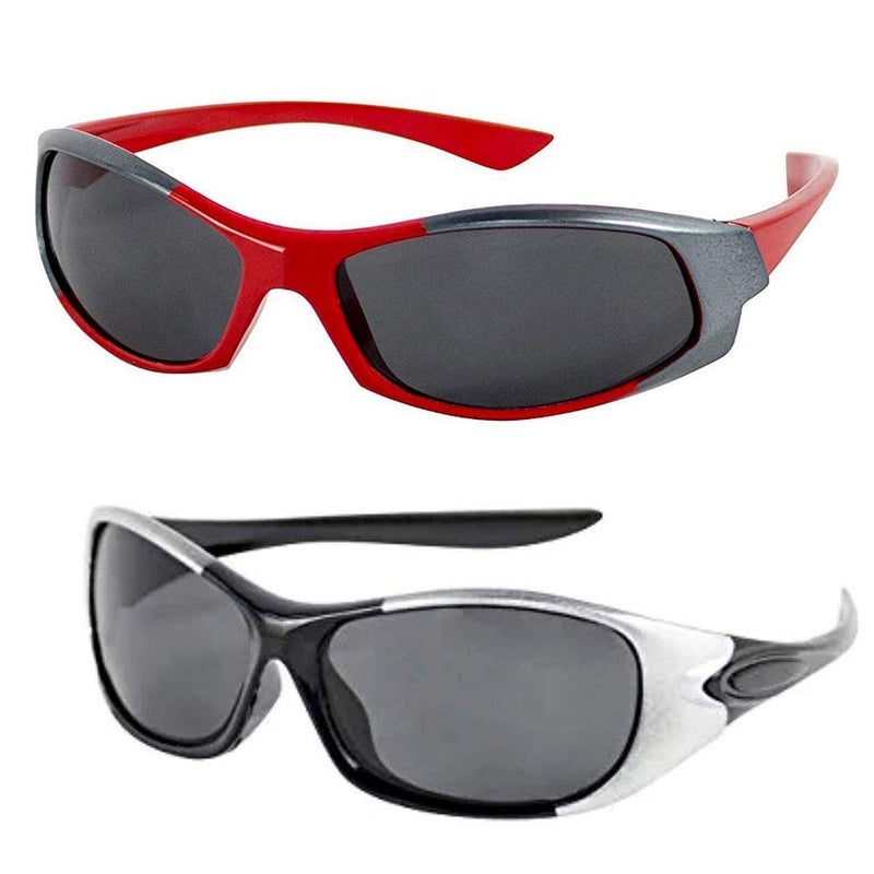 PUTHAK UNEQUETREND Kid's Goggles Wrap Around Boy's and Girl's Sports Sunglasses - Combo (3-8 Years Kids) - Image 1