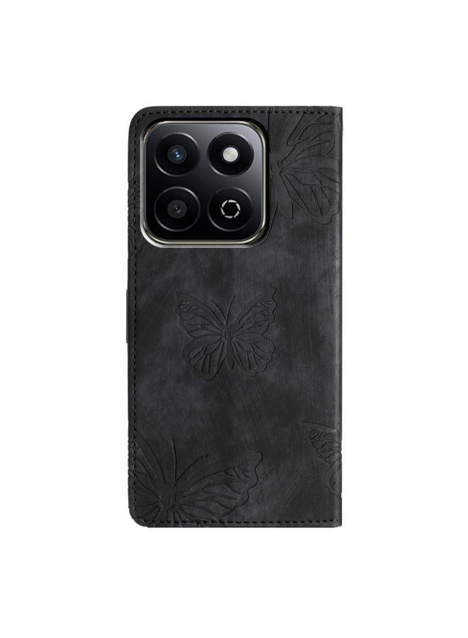 S-TOP Case For Honor X7C 4G / 200 Smart Skin-feel Embossed Butterfly Leather Phone Case - Image 3