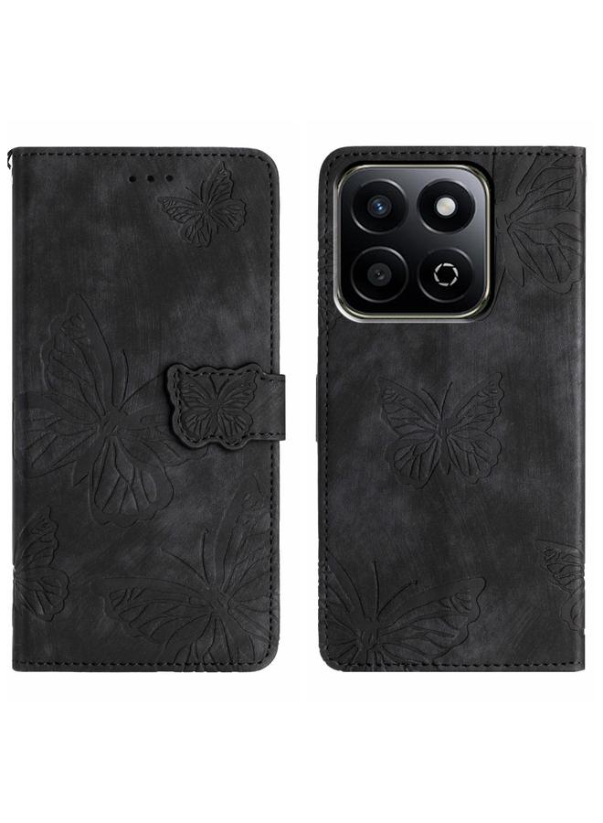 S-TOP Case For Honor X7C 4G / 200 Smart Skin-feel Embossed Butterfly Leather Phone Case - Image 1
