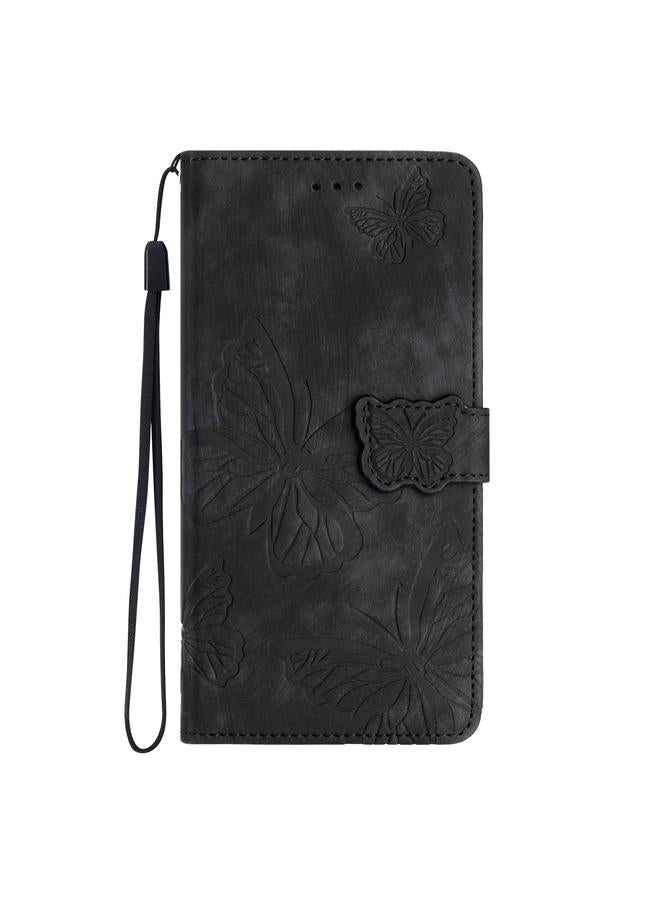 S-TOP Case For Honor X7C 4G / 200 Smart Skin-feel Embossed Butterfly Leather Phone Case - Image 2