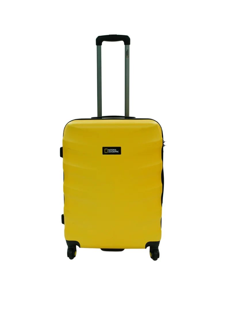 NATIONAL GEOGRAPHIC National Geographic Arete ABS Hard Case Medium Check-In Travel Suitcase Yellow, Durable Lightweight Travel Luggage, 4 Wheel Trolley Bag with TSA Combination Lock (24 Inch).