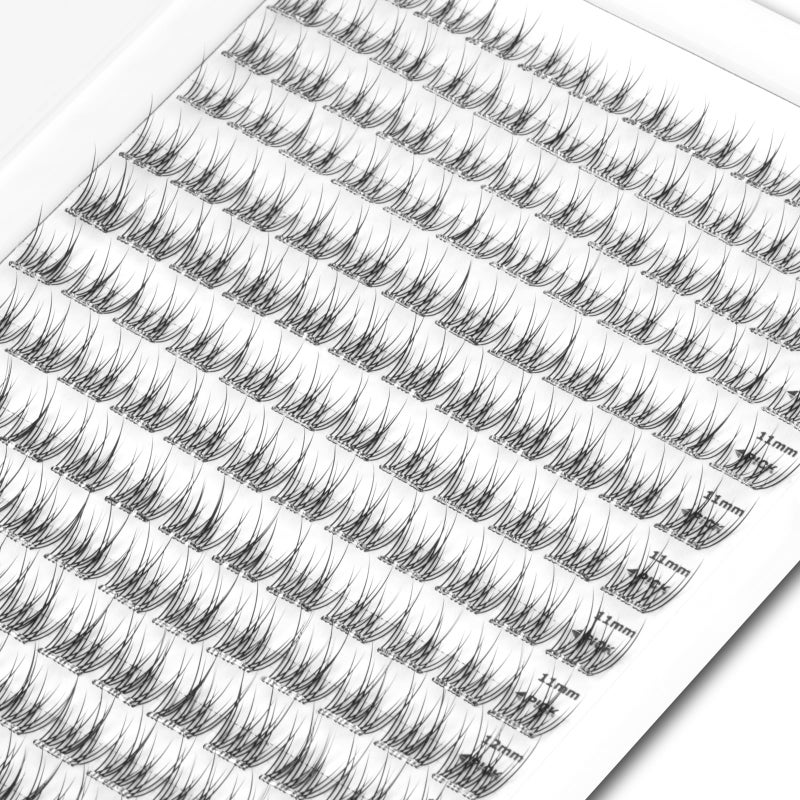 WONSIS Self Adhesive Eyelashes, 156 Pcs Self Adhesive Eyelash Clusters, No Glue Needed, Invisible Band Lash Clusters - Longer Lasting, No Sticky Residue Pre Glued Eyelashes (Natural-Invisible Band) - Image 2