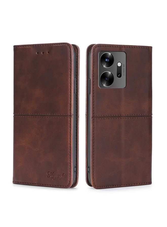 اس-توب جراب لهاتف Infinix Zero 20 مصنوع من الجلد بتصميم بقري مغناطيسي أفقي قابل للطي - Image 1