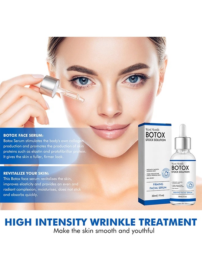 WEST MONTH Botox Stock Solution - Firming Facial Serum,Botox Facial Serum for Women,Vitamin C Serum & Collagen Face Serum for Reducing Fine Lines & Wrinkles,Nourishing and Plump Skin 30ml - Image 3