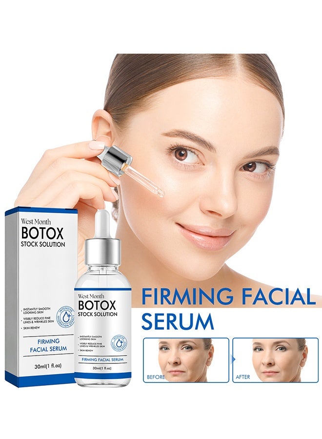 WEST MONTH Botox Stock Solution - Firming Facial Serum,Botox Facial Serum for Women,Vitamin C Serum & Collagen Face Serum for Reducing Fine Lines & Wrinkles,Nourishing and Plump Skin 30ml - Image 1