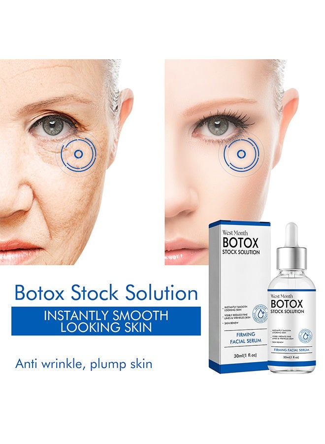 WEST MONTH Botox Stock Solution - Firming Facial Serum,Botox Facial Serum for Women,Vitamin C Serum & Collagen Face Serum for Reducing Fine Lines & Wrinkles,Nourishing and Plump Skin 30ml - Image 4